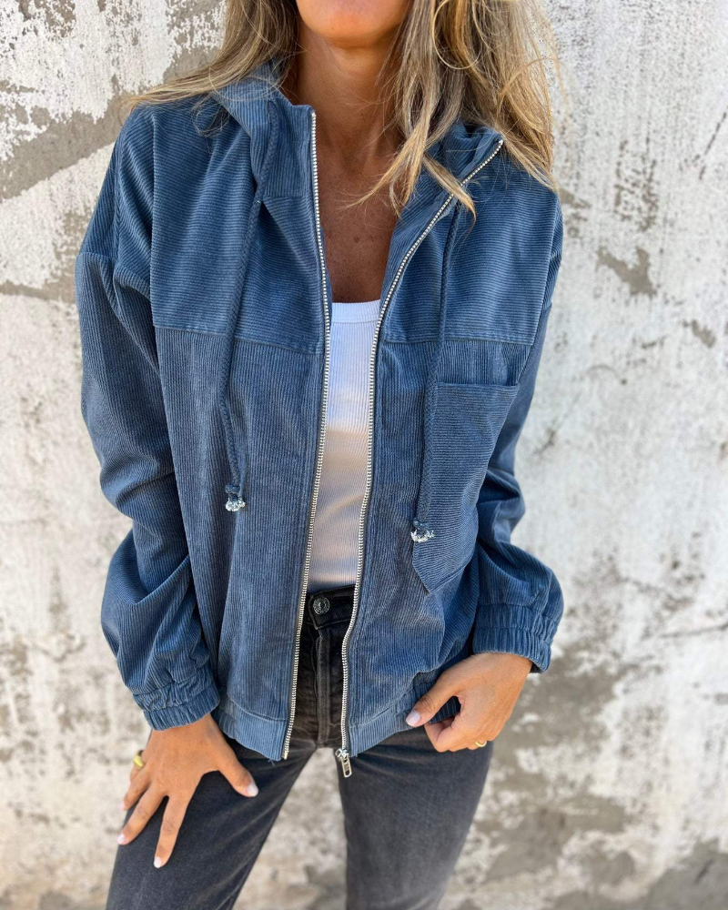 Janey | Chaqueta de Pana con Capucha