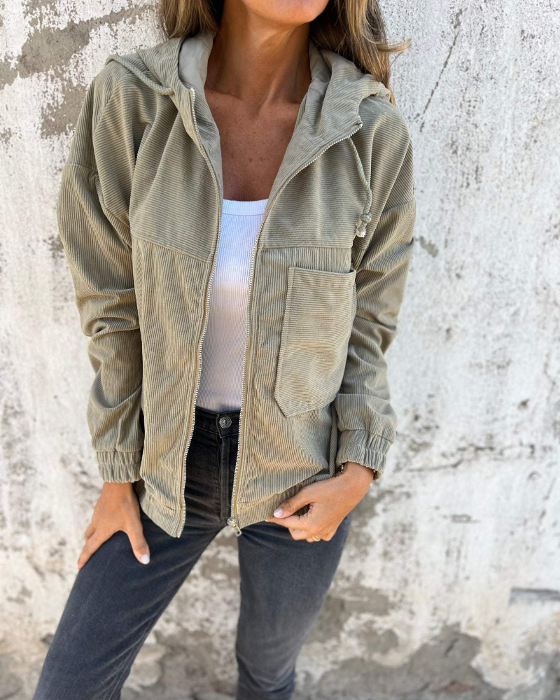 Janey | Chaqueta de Pana con Capucha
