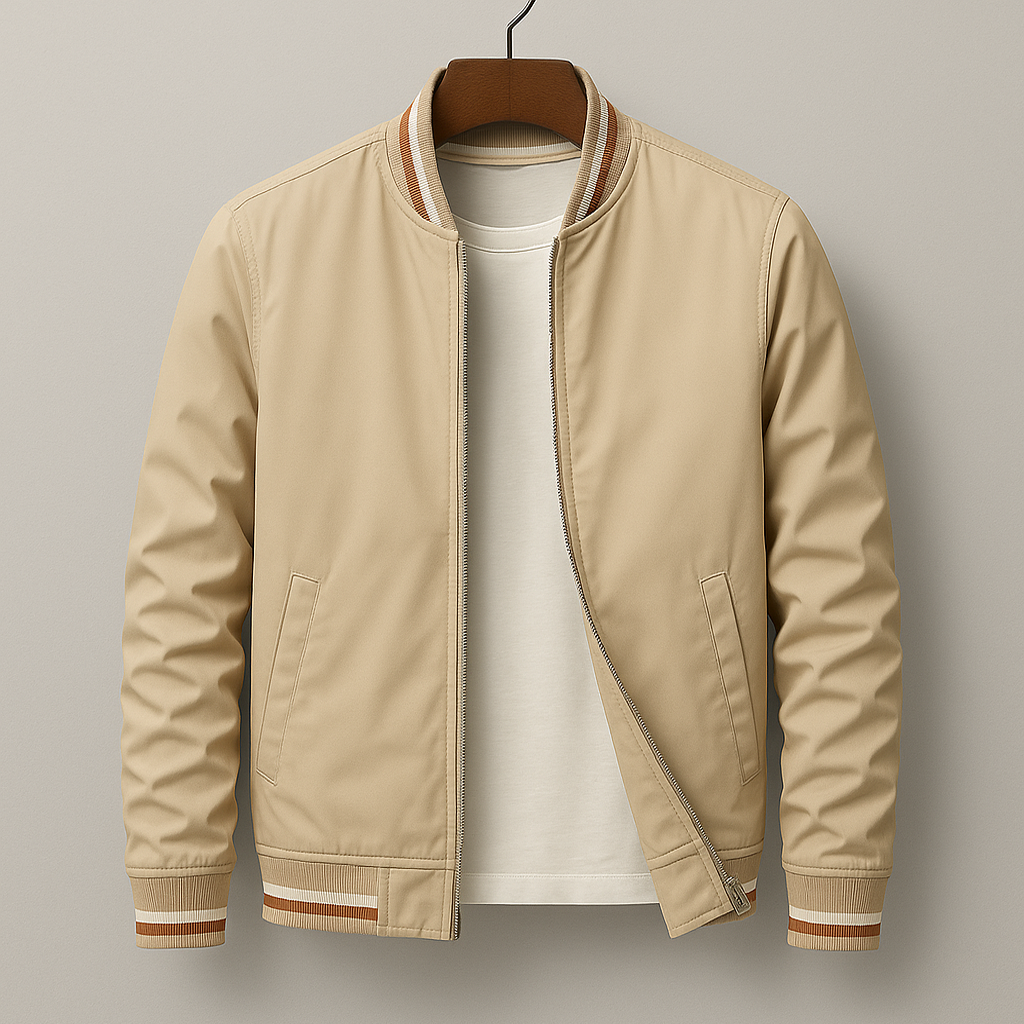 Martín™ | Chaqueta Bomber Elegante con Detalles a Rayas
