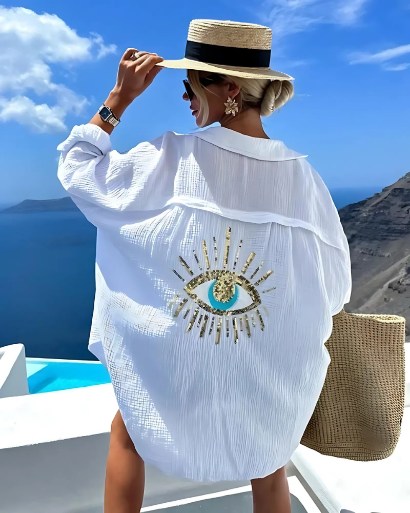 Viyomé™ | Camisa Blanca con Detalles Brillantes