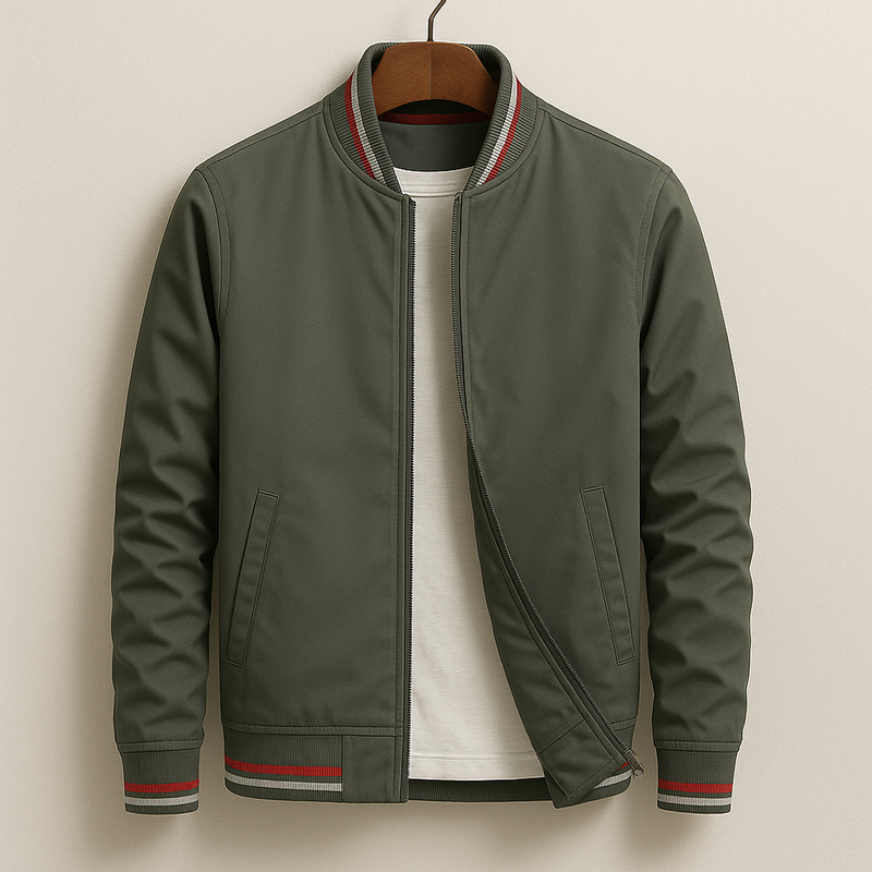 Martín™ | Chaqueta Bomber Elegante con Detalles a Rayas