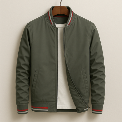 Martín™ | Chaqueta Bomber Elegante con Detalles a Rayas