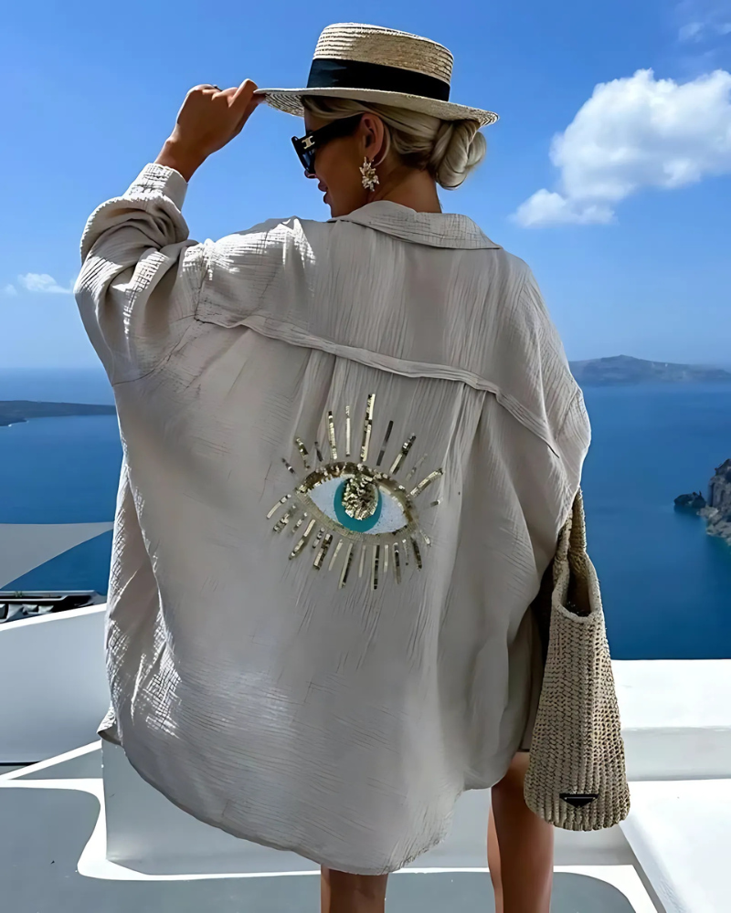 Viyomé™ | Camisa Blanca con Detalles Brillantes