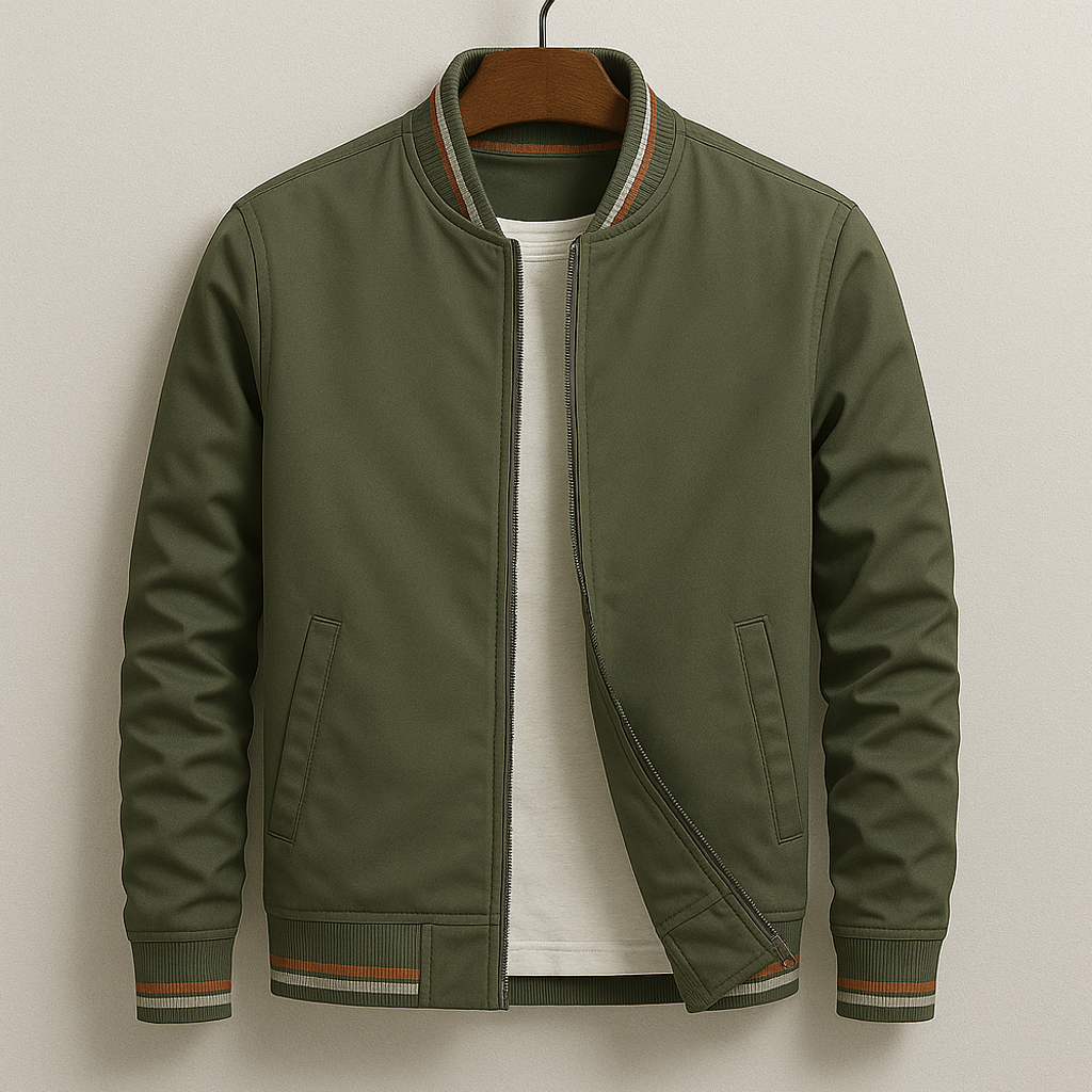 Martín™ | Chaqueta Bomber Elegante con Detalles a Rayas