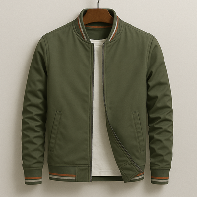 Martín™ | Chaqueta Bomber Elegante con Detalles a Rayas