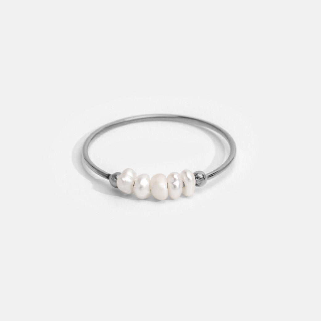 Anillo Plata con Perlas Irregulares