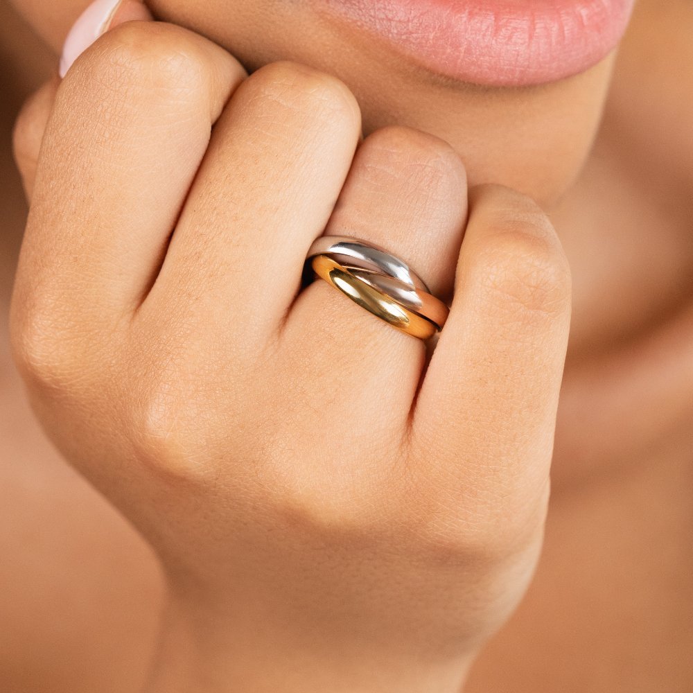 Anillo Tricolor Entrelazado