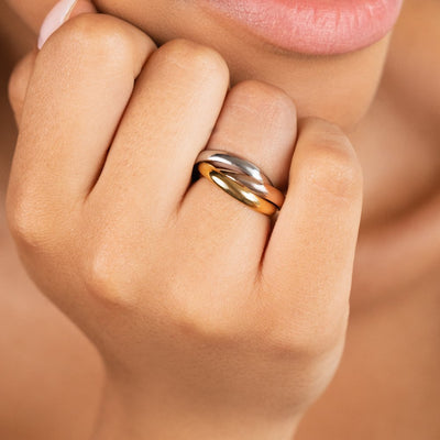 Anillo Tricolor Entrelazado