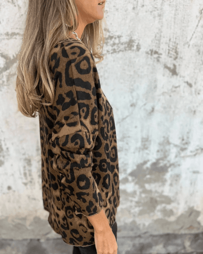 Elvéra | Top Casual con Estampado de Leopardo