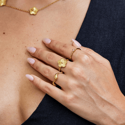 Anillo Trébol Dorado