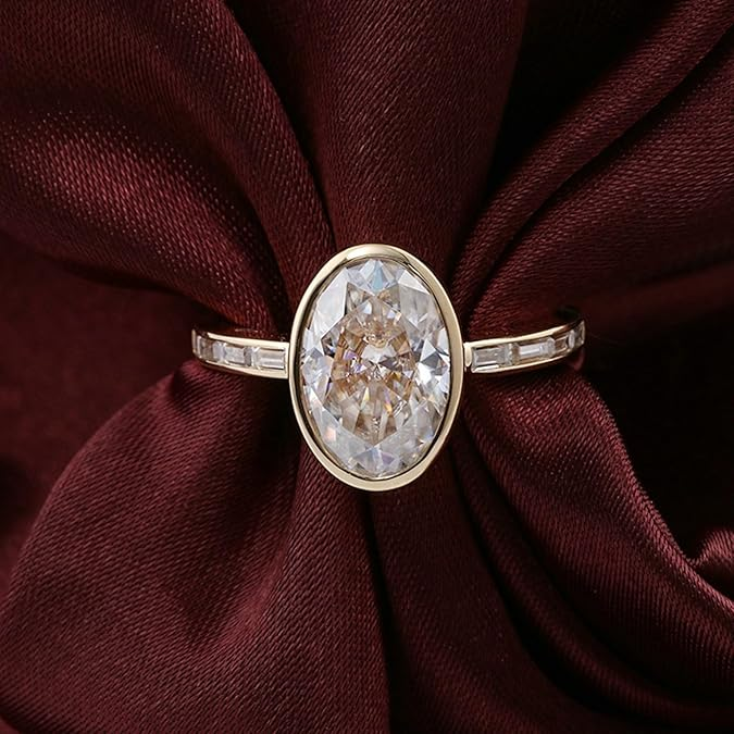 Anillo de Moissanita Blanca