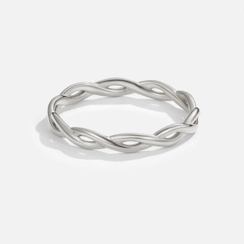 Anillo Plata Trenzado Estilo Infinito