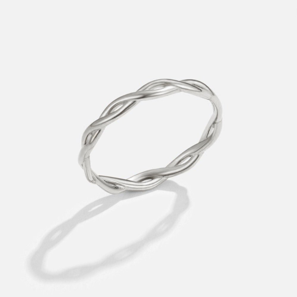 Anillo Plata Trenzado Estilo Infinito