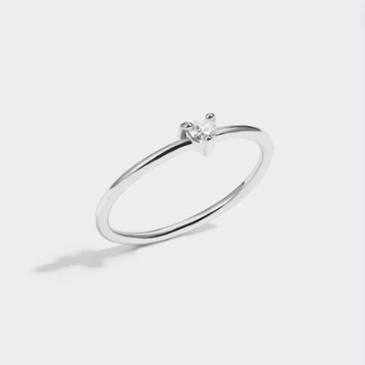 Anillo con Corazón Pequeño Brillante